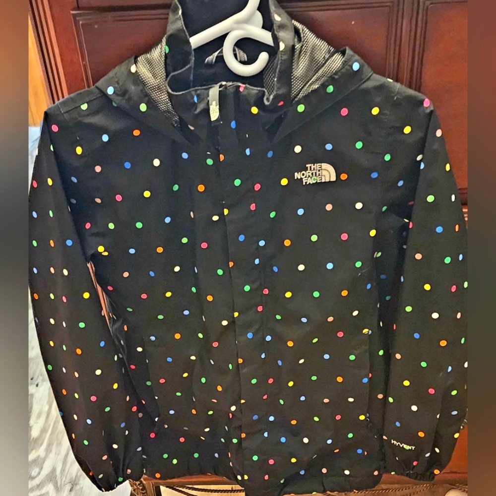 The North Face polka dot Spring rain jacket